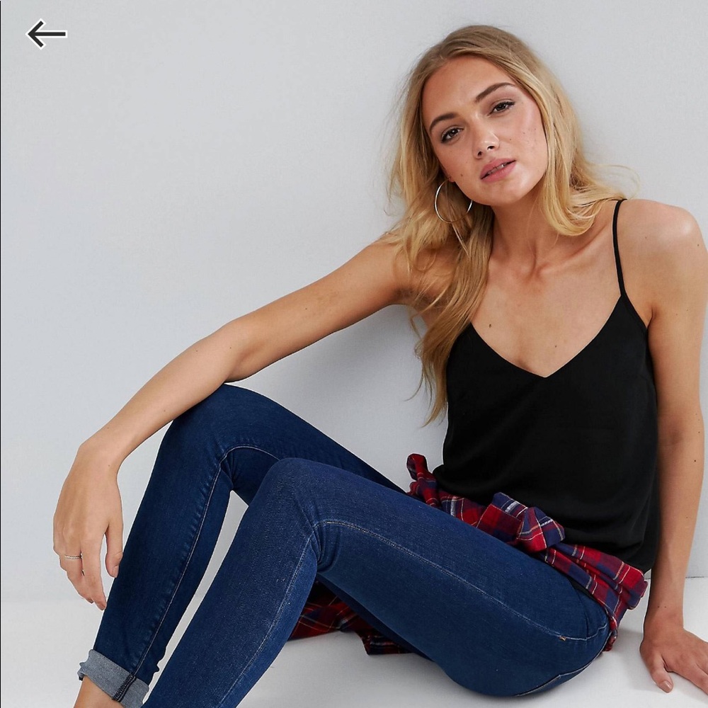 ASOS Design Tall Swing Cami with Double Layer Adjustable Straps Tank Top Summer